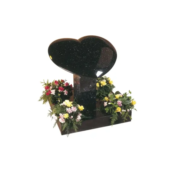 Heart shaped tablet sitting on a pedestal with a square base.