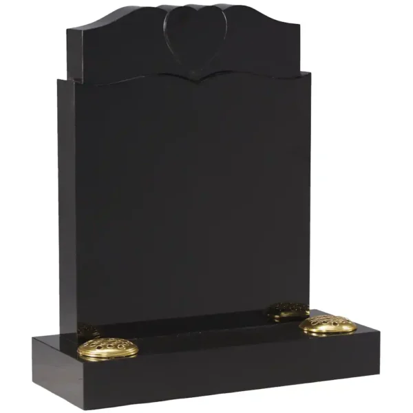 Heart Shaped Top Memorial with a recessed central raised heart and a rectangular base