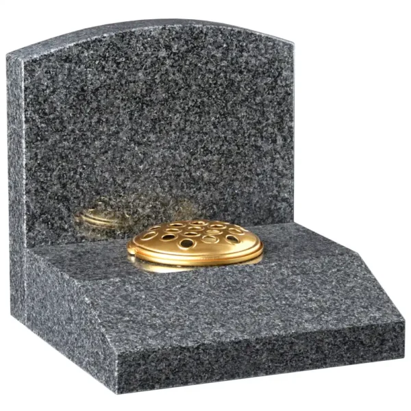 Oval top shaped memorial with a desk tablet base.