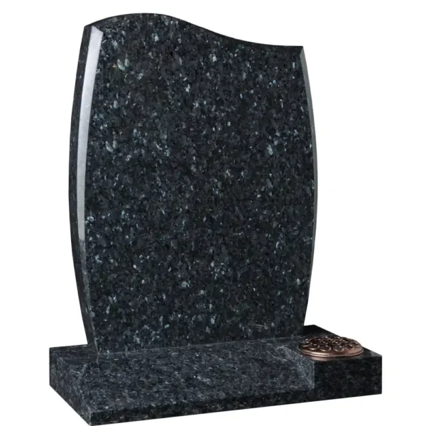 Half Ogee Shaped Top Memorial with barrell sides and facets with a stopped splay base