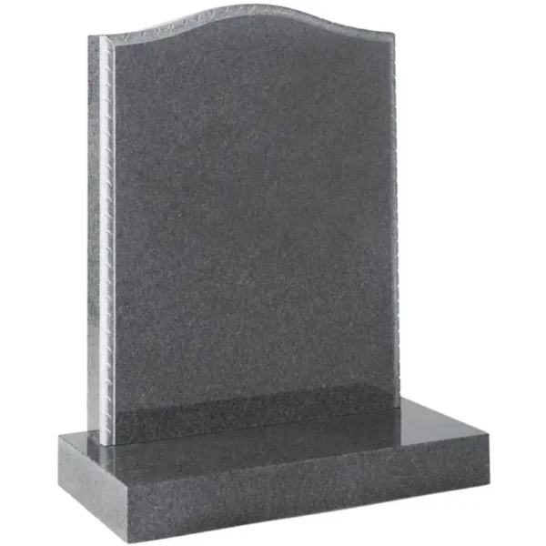 Ogee Shaped Top Memorial with sanded roped edges and top with a rectangular base