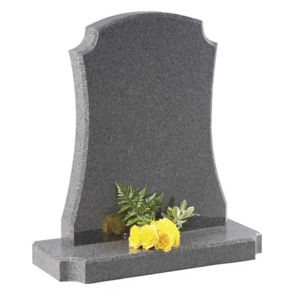 Oval Top Shaped Memorial with scotia shaped shoulders and chamfer with shaped sides and a matching base